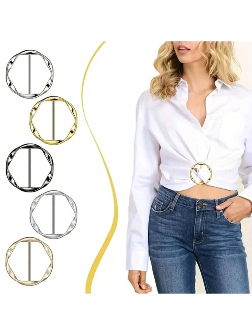 Metal Buckle Ring - Rose Gold, Silver, Black Easy To Use Styling Lightweight